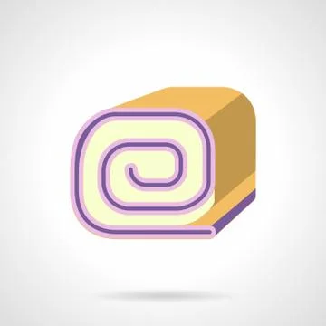 Biscuit roll flat color vector icon Stock Illustration