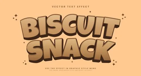 Biscuit Snack 3d editable text effect template Stock Illustration