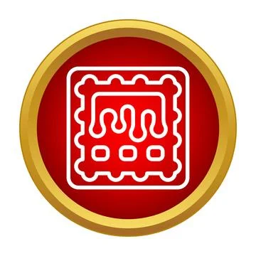 Biscuit with syrup icon in red circle Stock Illustration