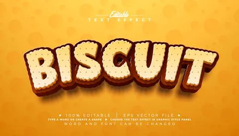Biscuit Text Effect Design Editable Vector Graphic Style with 3d Typography.. Stock-Illustration