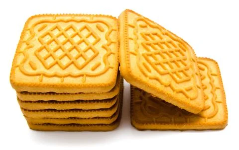 Biscuit tower isolated on white Stock Photos