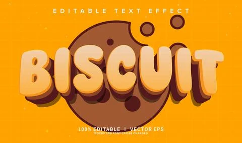 Biscuit vector text effect with modern style design Stock Illustration