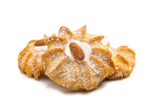 Biscuits with almonds isolated Stock Photos