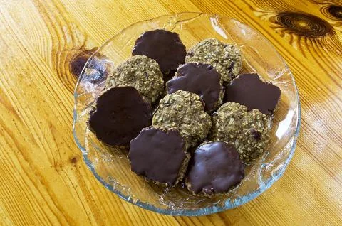 Biscuits and biscuits with chocolate Stock Photos