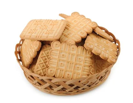 Biscuits in Basket Stock Photos
