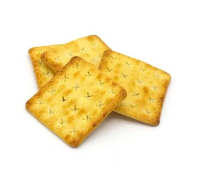 Biscuits bread on white background Stock Photos