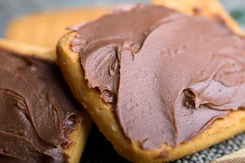 Biscuits with chocolate cream Stock Photos