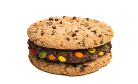 Biscuits with chocolate drops isolated Stock Photos