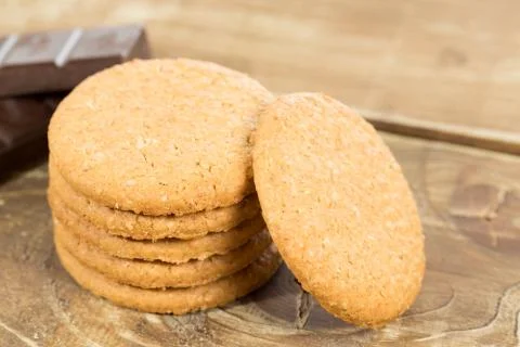 Biscuits with chocolate Stock Photos
