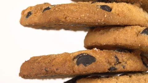 Biscuits with chocolate raisins Stockbeeldmateriaal 71984166