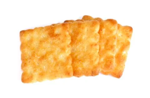 Biscuits crackers isolated on white background Stock Photos