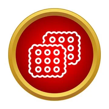 Biscuits crackers snack red circle icon design Stock Illustration