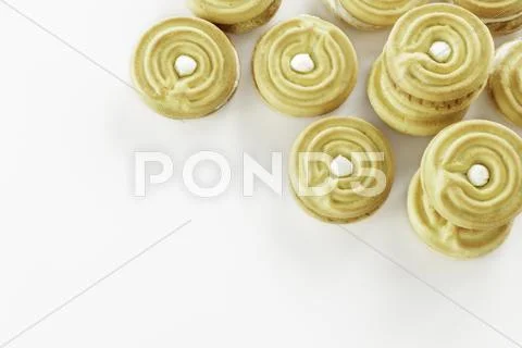 Biscuits with cream filling. Stock Photos