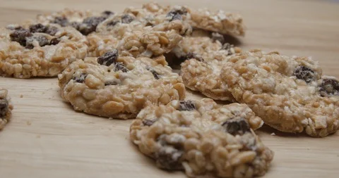 Biscuits dietetics rotating in studio Stock Footage 101467652