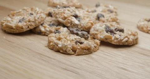 Biscuits dietetics rotating in studio Video stock 101467941