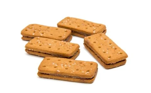 Biscuits double isolated Stock Photos