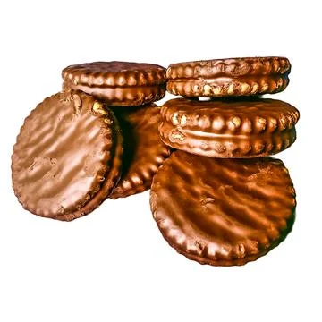 Biscuits is filled with chocolate Stock Photos