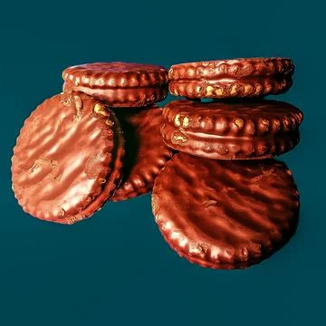Biscuits is filled with chocolate Stock Photos
