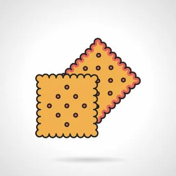 Biscuits flat vector icon Stock Illustration