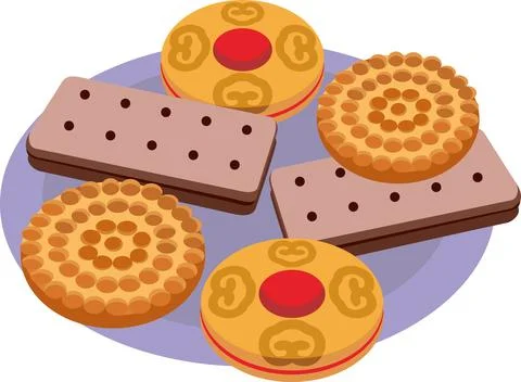 Biscuits Food Stock Illustration