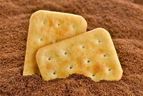 Biscuits with ground coffee Stock Photos