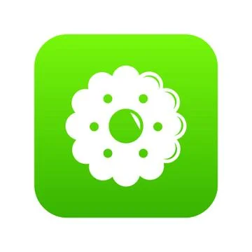 Biscuits icon green vector Stock Illustration