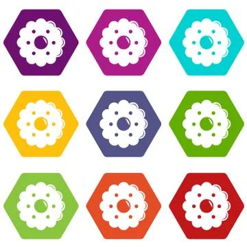 Biscuits icons set 9 vector Illustrazione stock