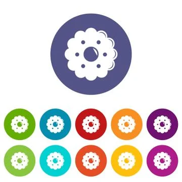 Biscuits icons set vector color Stock Illustration