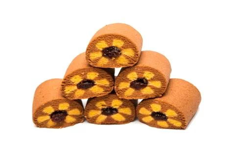 Biscuits with jam isolated Stock Photos