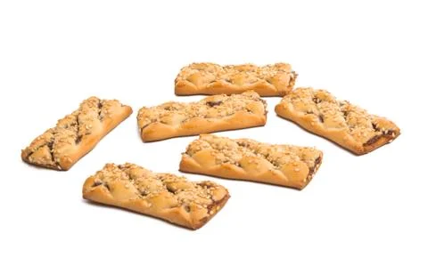 Biscuits with jam isolated Stock Photos