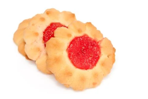 Biscuits with jam Stock Photos