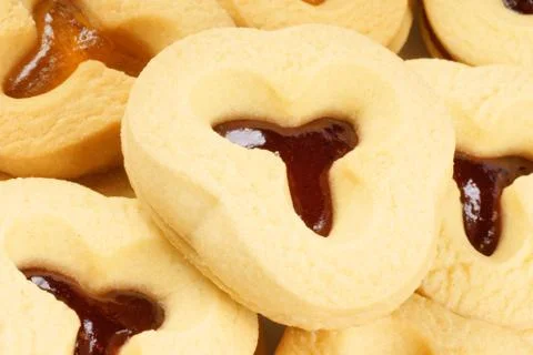 Biscuits with jam Stock Photos