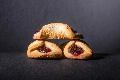 Biscuits with jam Stock Photos