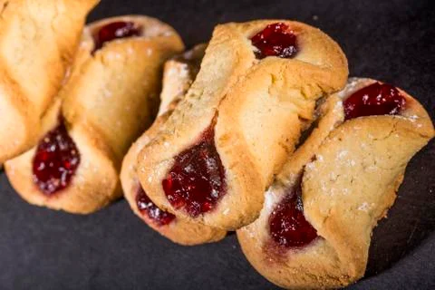 Biscuits with jam Stock-Fotos