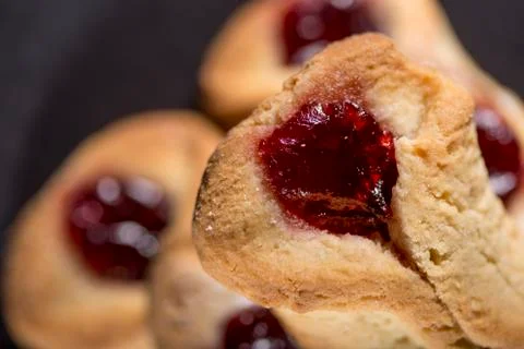 Biscuits with jam Stock Photos