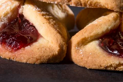Biscuits with jam Stock Photos