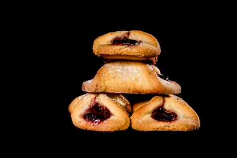 Biscuits with jam Stock Photos