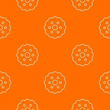 Biscuits pattern orange Stock Illustration