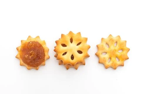 Biscuits with pineapple jam Stock Photos