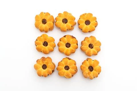 Biscuits with pineapple jam Stock Photos