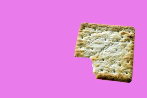 Biscuits on a pink background can used for social media idea Stock Photos