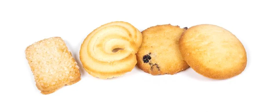 Biscuits set isolated on a white background Stock Photos