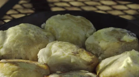 Biscuits in Skillet Stock Footage 61215215