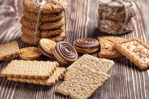 Biscuits on table Stock-Fotos