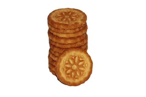 Biscuits white background- cookies white background - biscuits cookies isol.. Stock Photos