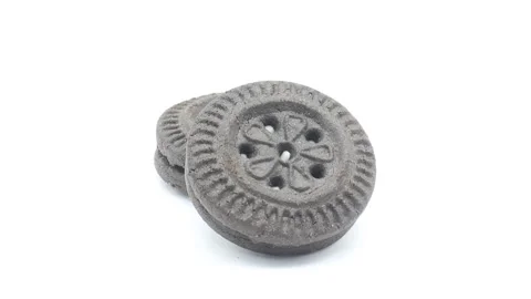 Biscuits on white background with selective focus Stock Footage 165548777