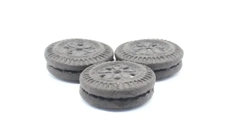 Biscuits on white background with selective focus Stock Footage 165548797