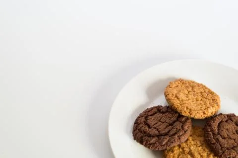 Biscuits on a white plate Stock Photos
