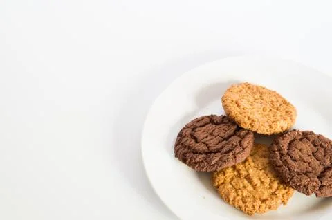 Biscuits on a white plate Stock Photos