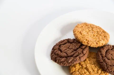 Biscuits on a white plate Stock Photos
